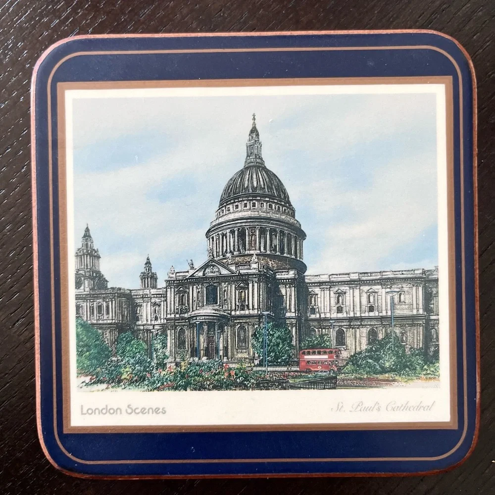 Vintage Pimpernel London Landmarks Coasters Set of 6 Made in England Cork Back